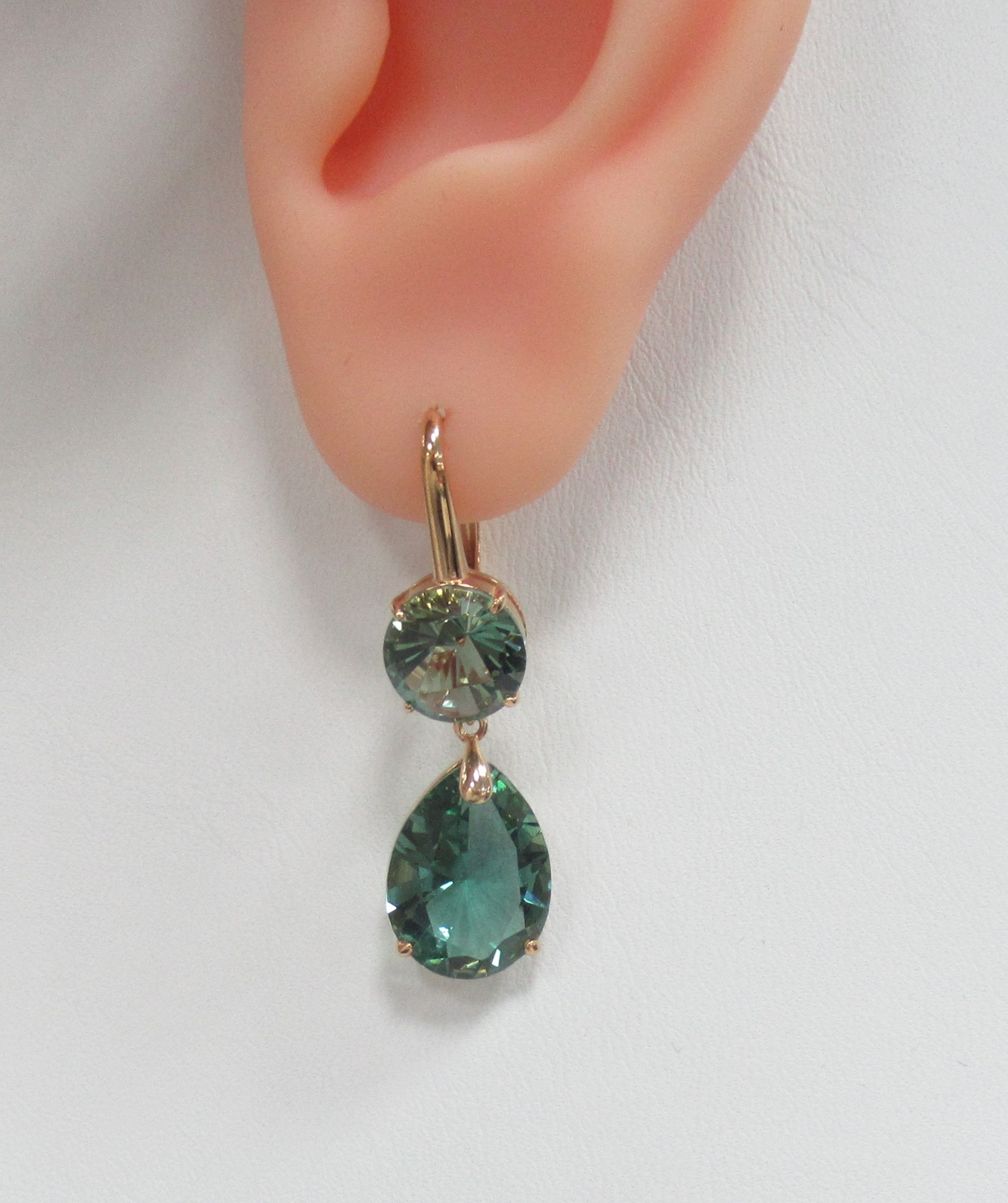 Серебряные серьги с празиолитами